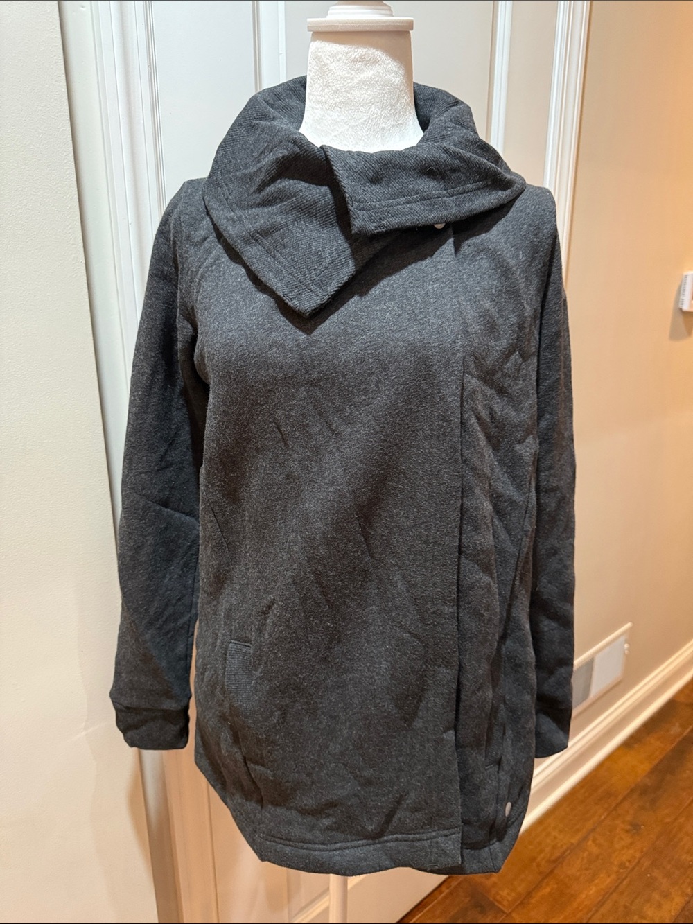 Zella Girl Charcoal Gray Funnel Neck Hoodie